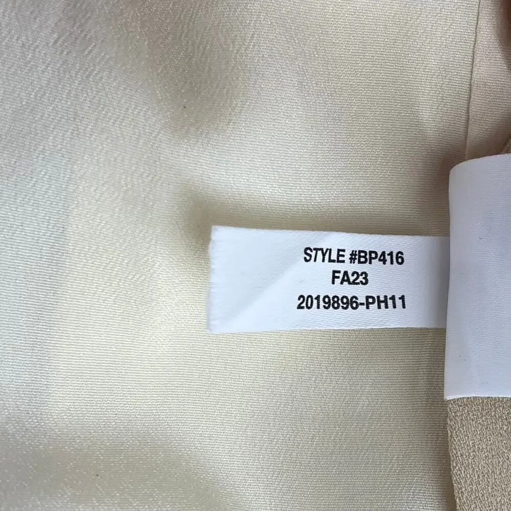 J. Crew Willa Polyester Lined Cream Jacket‎ Blazer Pockets Gold Buttons 4